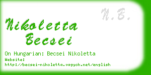 nikoletta becsei business card